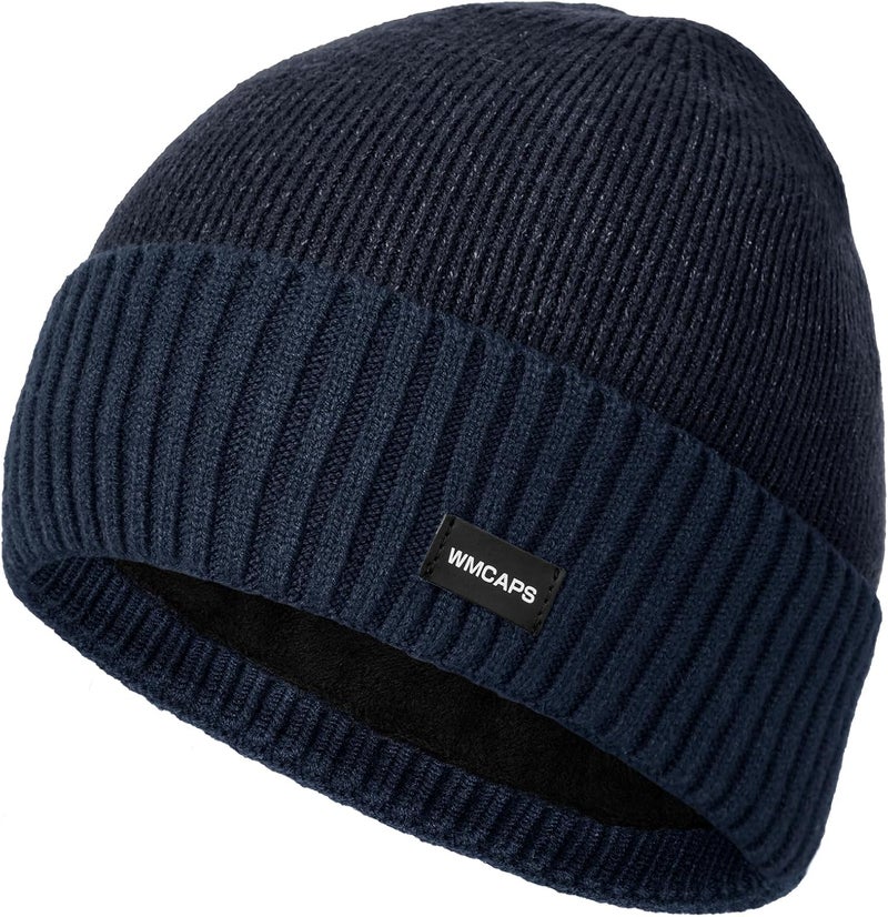 Wmcaps Winter Men Women Fleece Lined Beanie Knitted Hats, Soft Thermal Stocking Skull Caps for Cold Weather - Image 1
